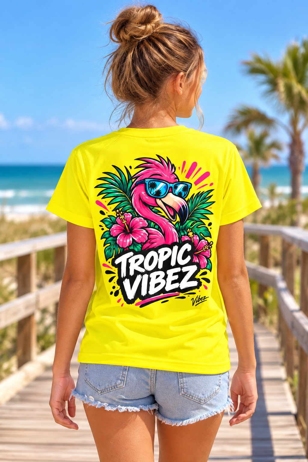 Tropic Vibez Flamingo Kids Jersey | Tropical Flamingo Graphic Tee