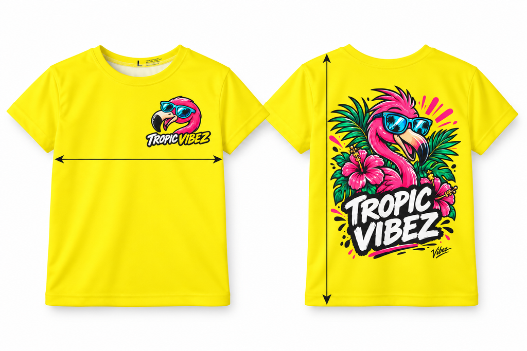 Tropic Vibez Flamingo Kids Jersey | Tropical Flamingo Graphic Tee