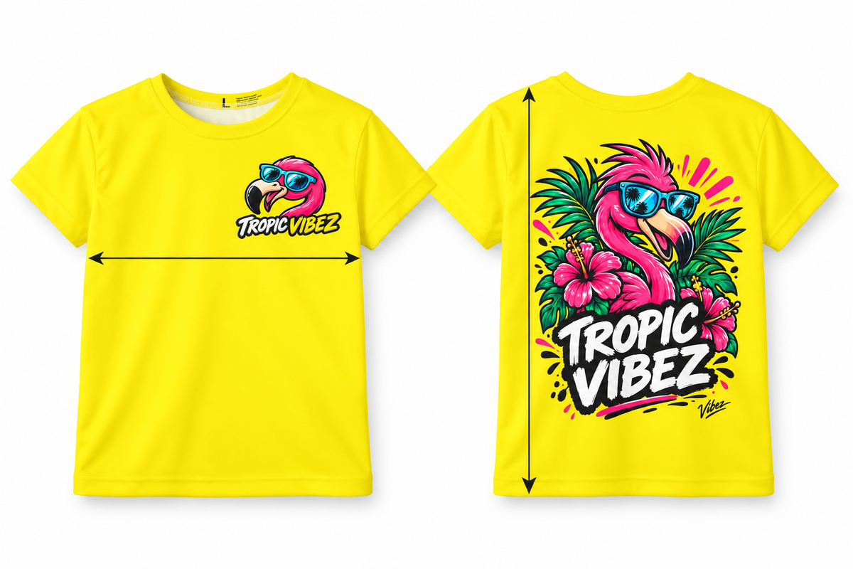 Tropic Vibez Flamingo Kids Jersey | Tropical Flamingo Graphic Tee