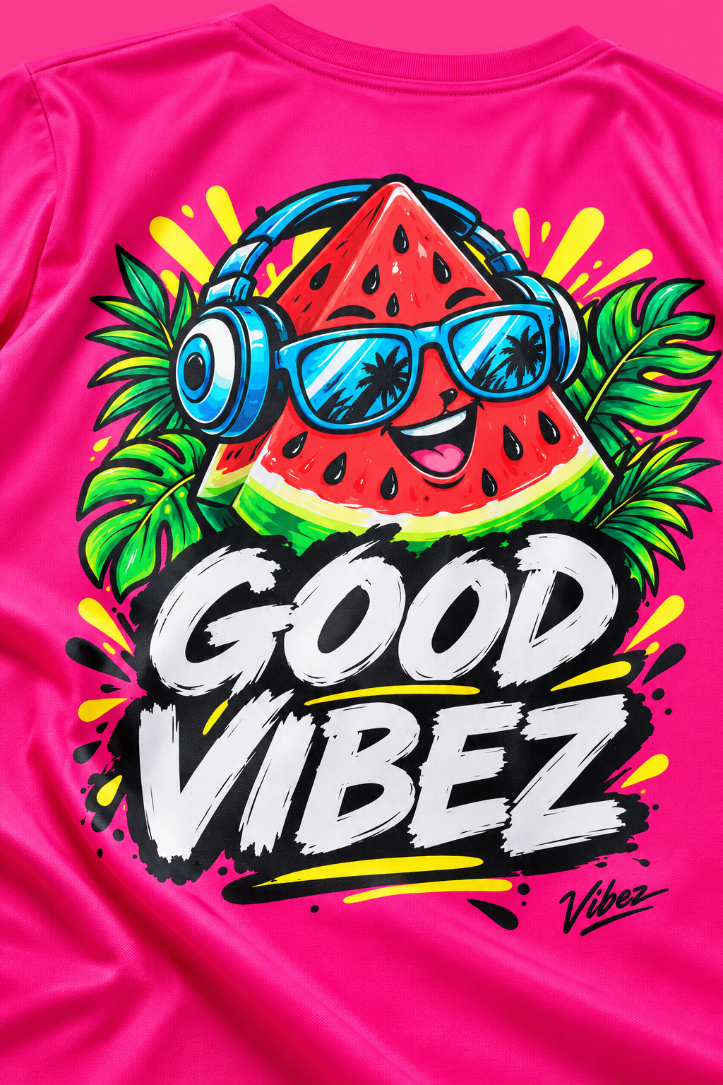 Good Vibez Watermelon Graphic Kids Jersey | Pink AOP