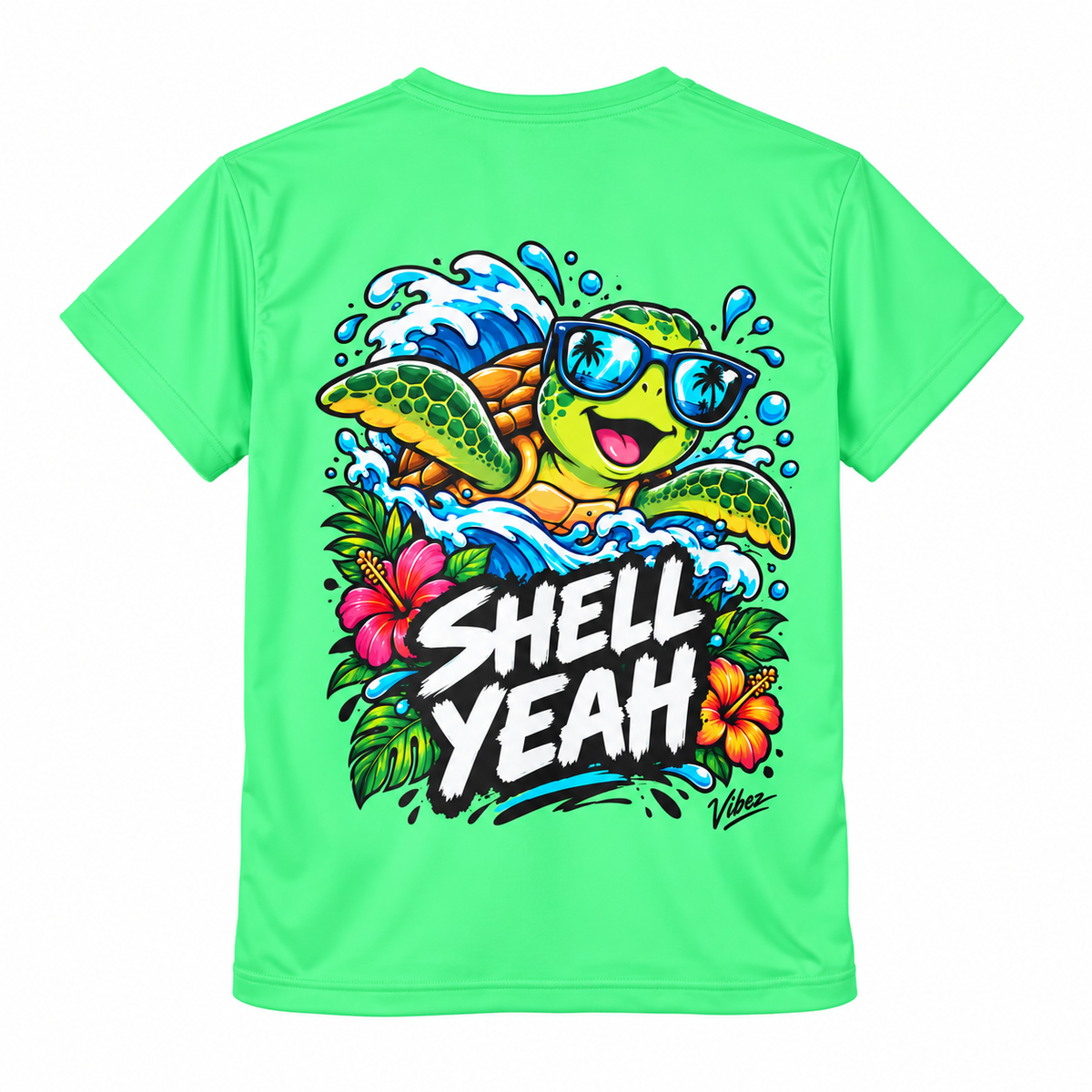 Shell Yeah Turtle Kids Jersey | Surfing Sea Turtle Graphic