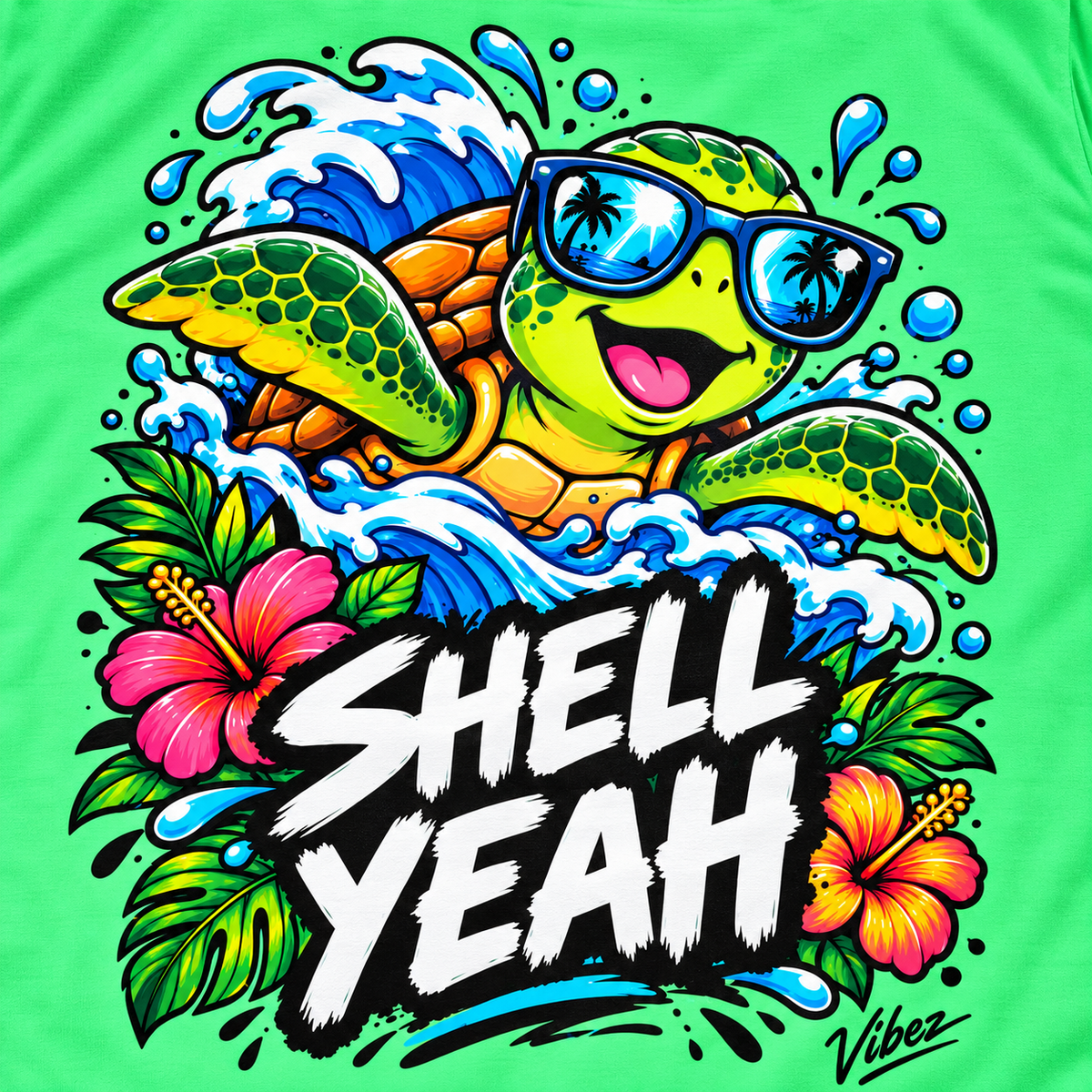 Shell Yeah Turtle Kids Jersey | Surfing Sea Turtle Graphic