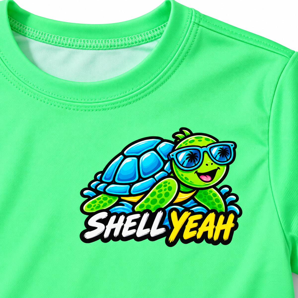 Shell Yeah Turtle Kids Jersey | Surfing Sea Turtle Graphic