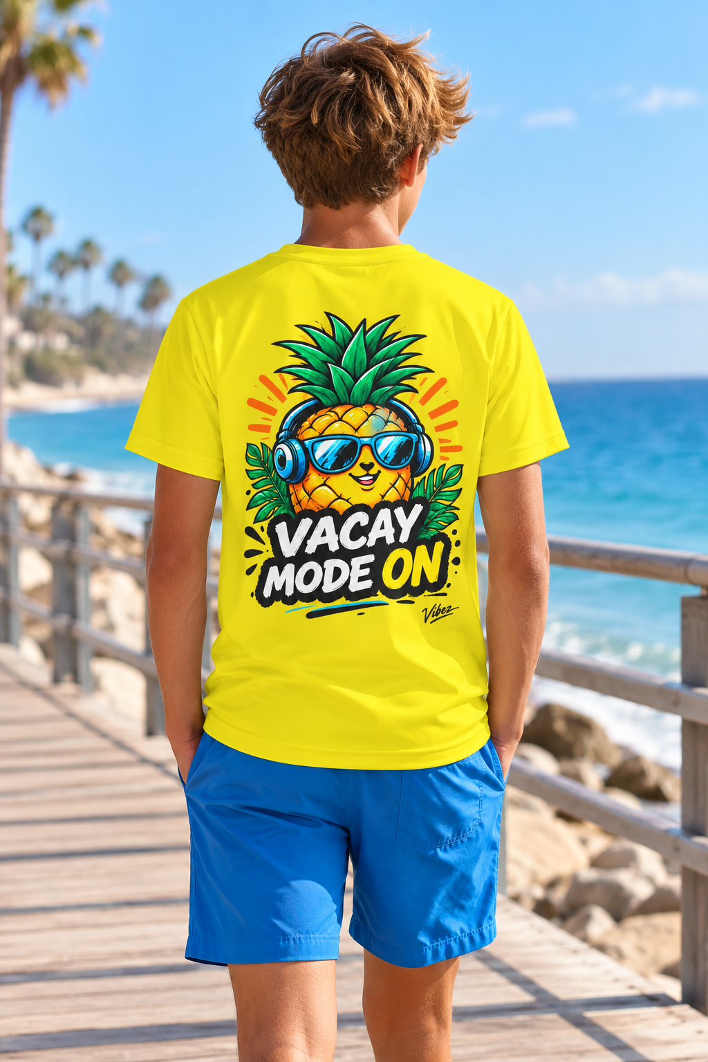 Vacay Mode Pineapple Kids Jersey | Tropical Vacation Shirt