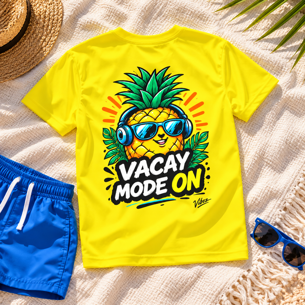 Vacay Mode Pineapple Kids Jersey | Tropical Vacation Shirt