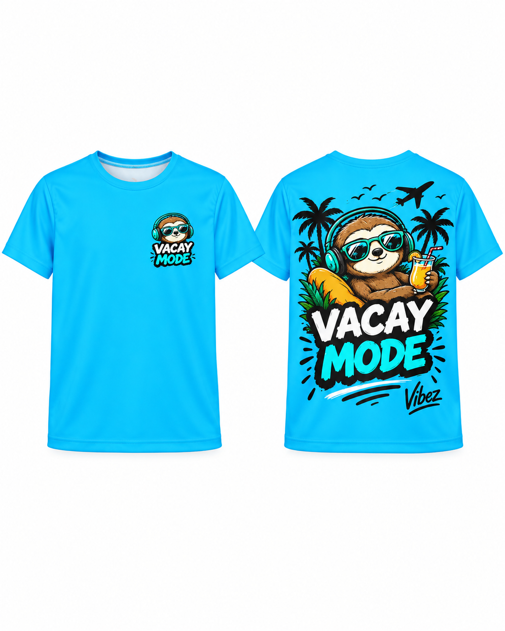 Vacay Mode Sloth Kids Jersey | Tropical Vacation Tee