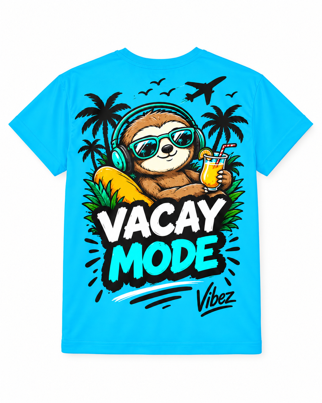Vacay Mode Sloth Kids Jersey | Tropical Vacation Tee