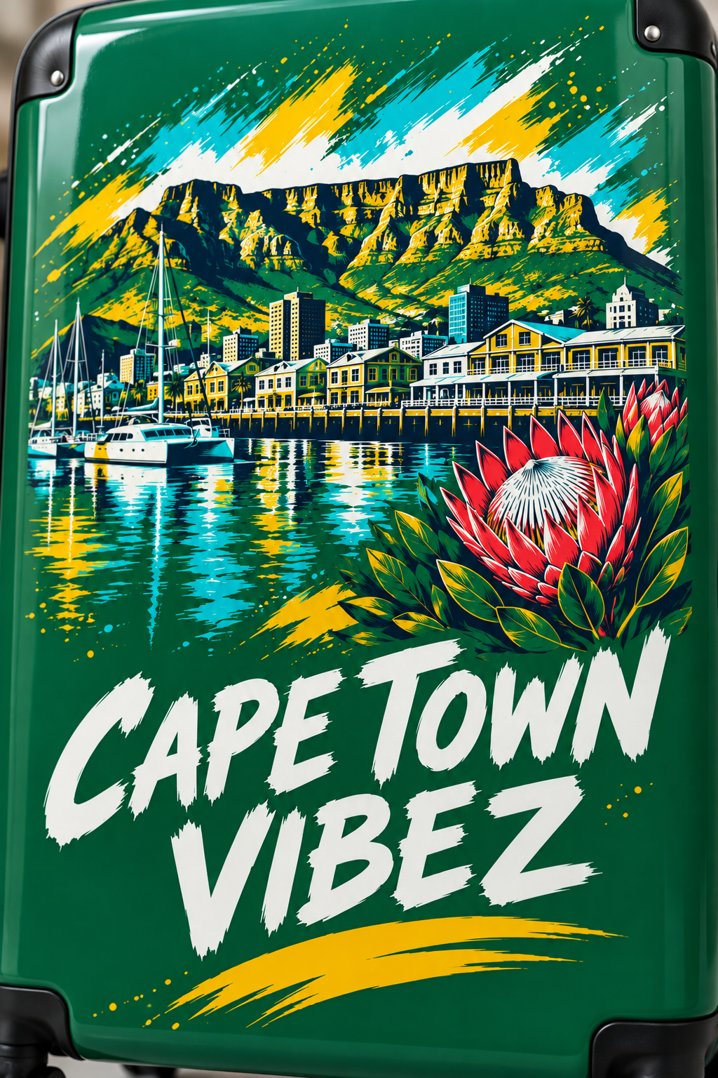 Cape Town Vibez Suitcase | Travel Luggage Cover, Table Mountain Design