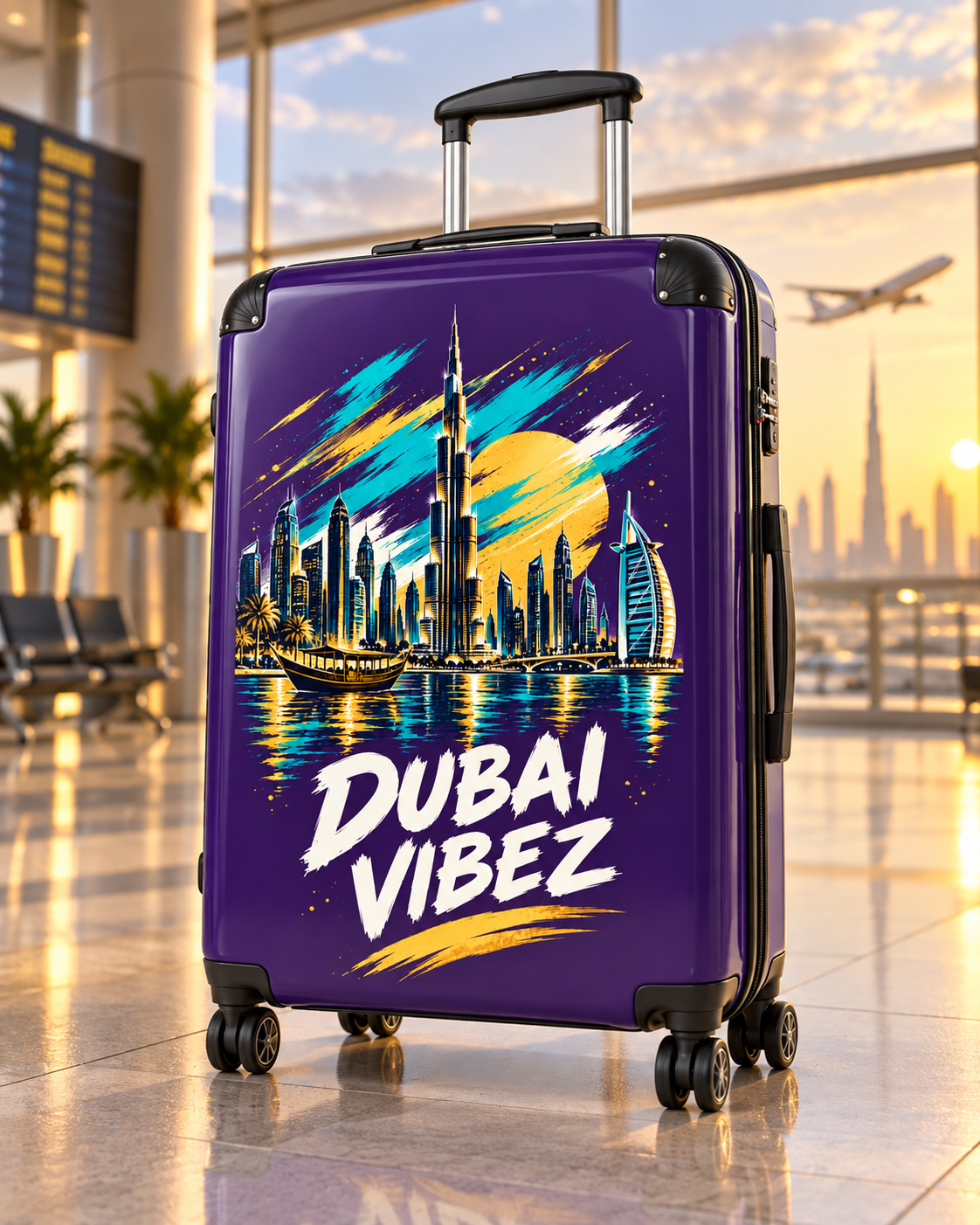 Dubai Vibez Suitcase | Skyline Luggage Cover, Travel Case