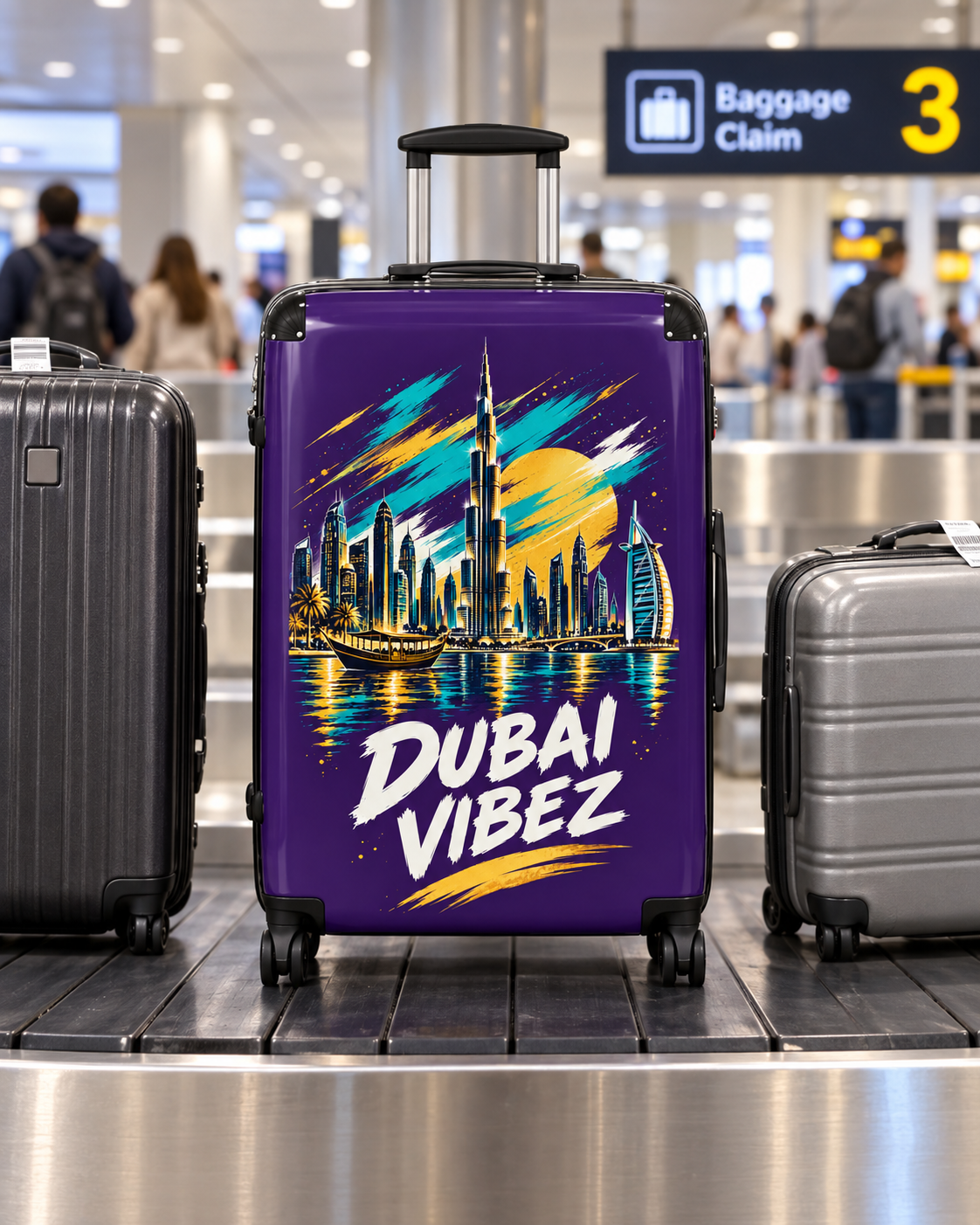 Dubai Vibez Suitcase | Skyline Luggage Cover, Travel Case