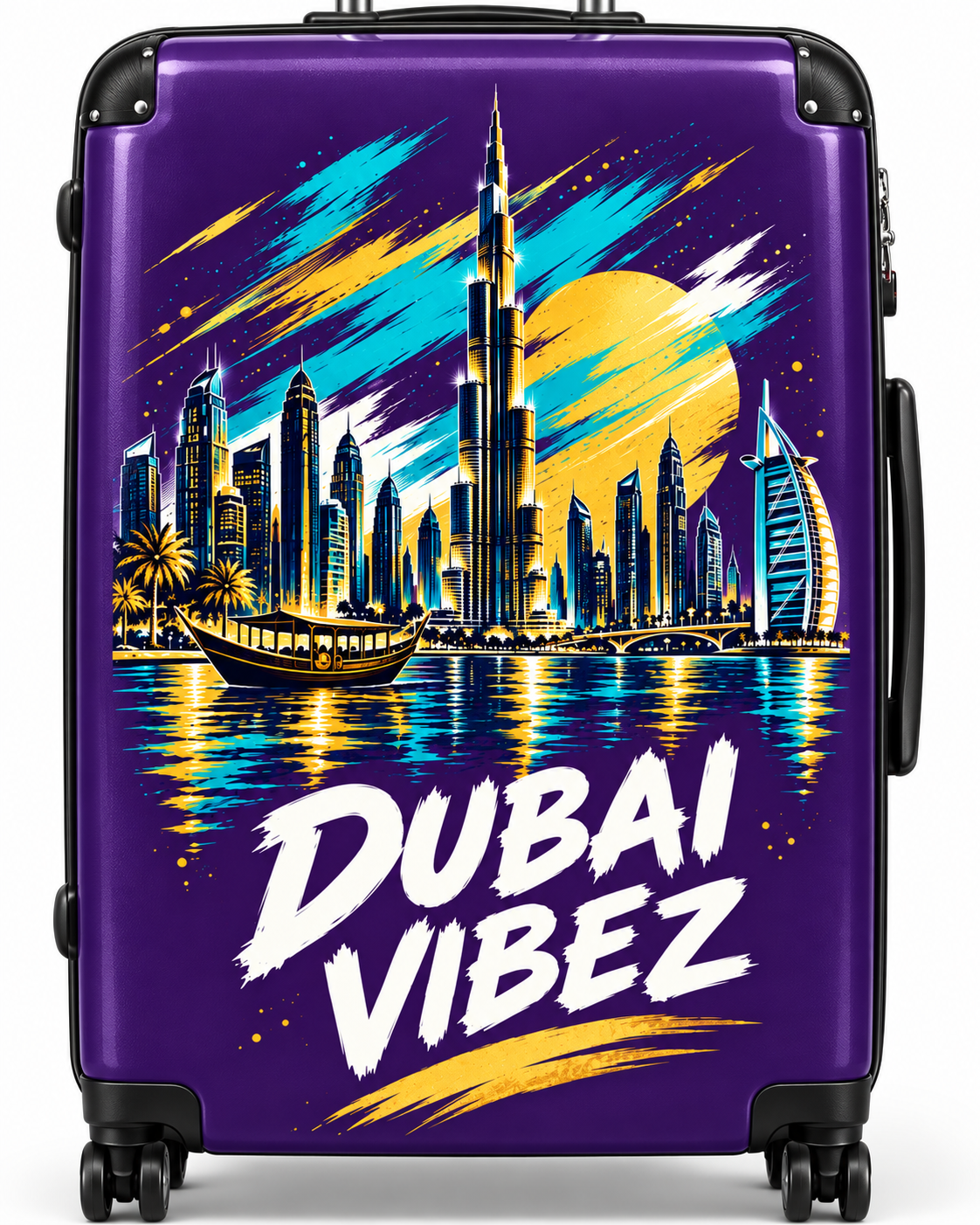 Dubai Vibez Suitcase | Skyline Luggage Cover, Travel Case