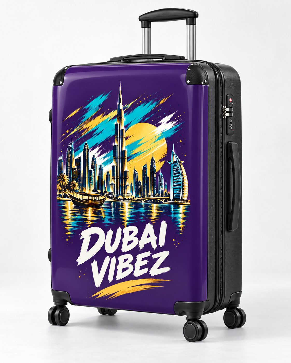 Dubai Vibez Suitcase | Skyline Luggage Cover, Travel Case