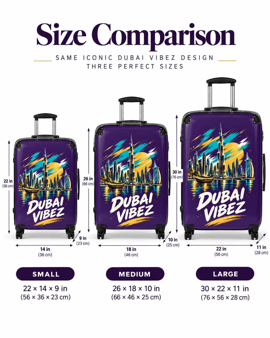 Dubai Vibez Suitcase | Skyline Luggage Cover, Travel Case