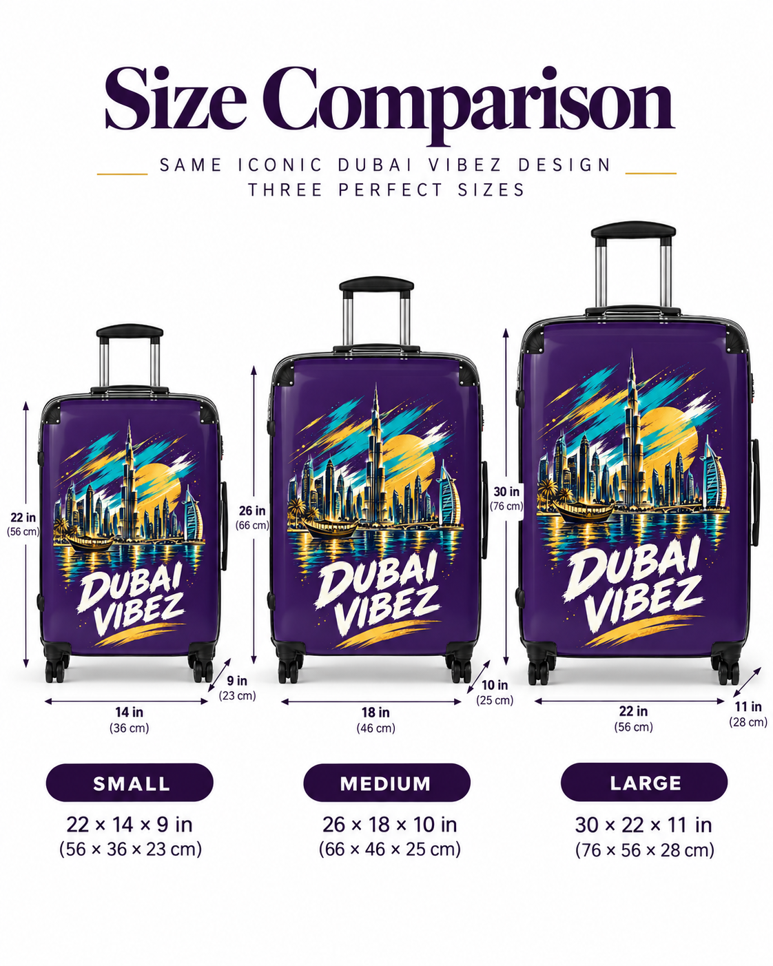 Dubai Vibez Suitcase | Skyline Luggage Cover, Travel Case
