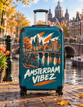Amsterdam Vibez Suitcase | Canal Bike Cityscape Travel Luggage