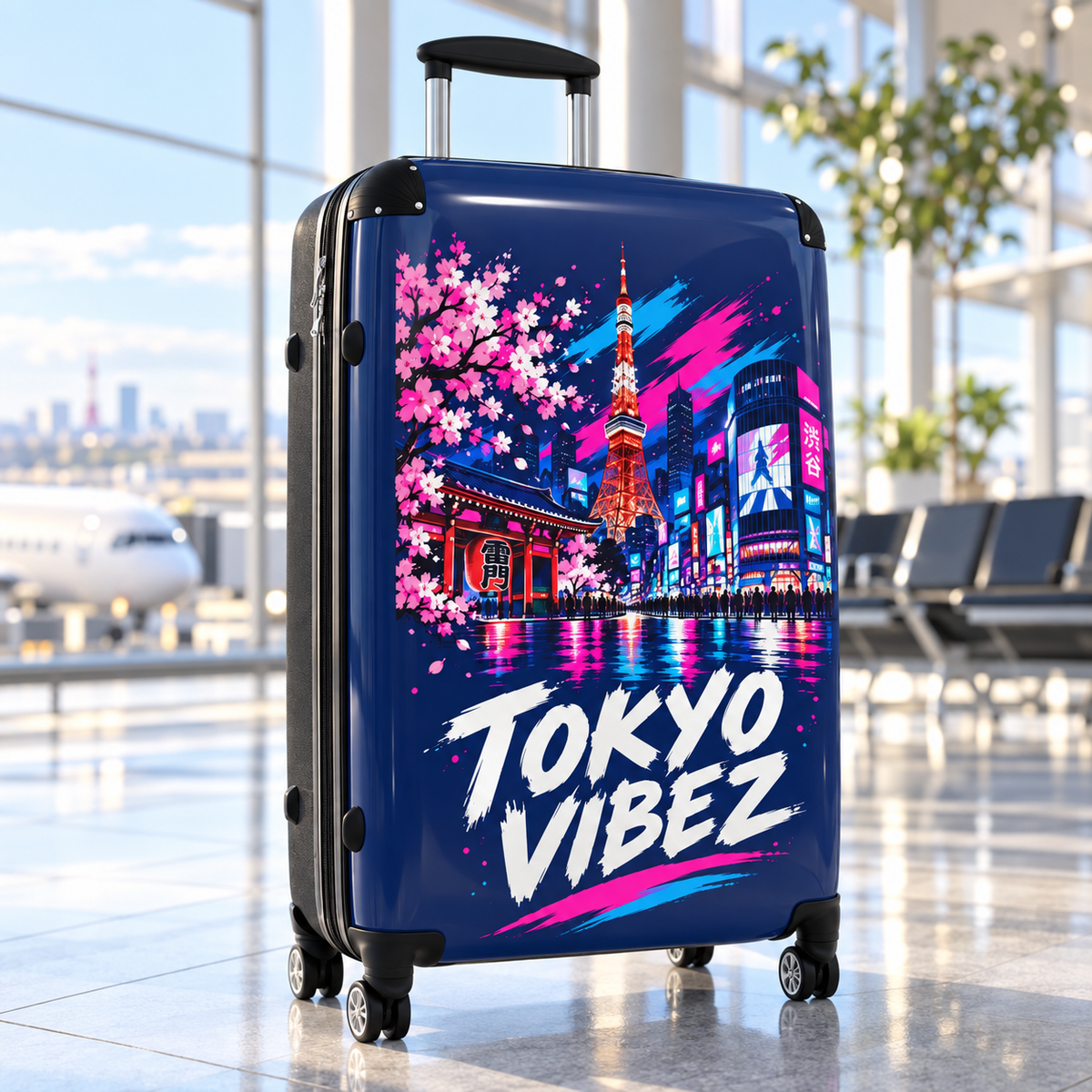 Tokyo Vibez Suitcase | Sakura Night Skyline Carry-On