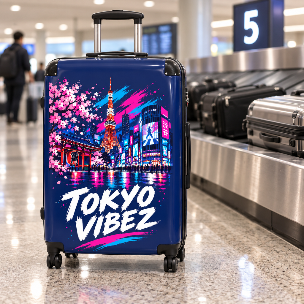Tokyo Vibez Suitcase | Sakura Night Skyline Carry-On