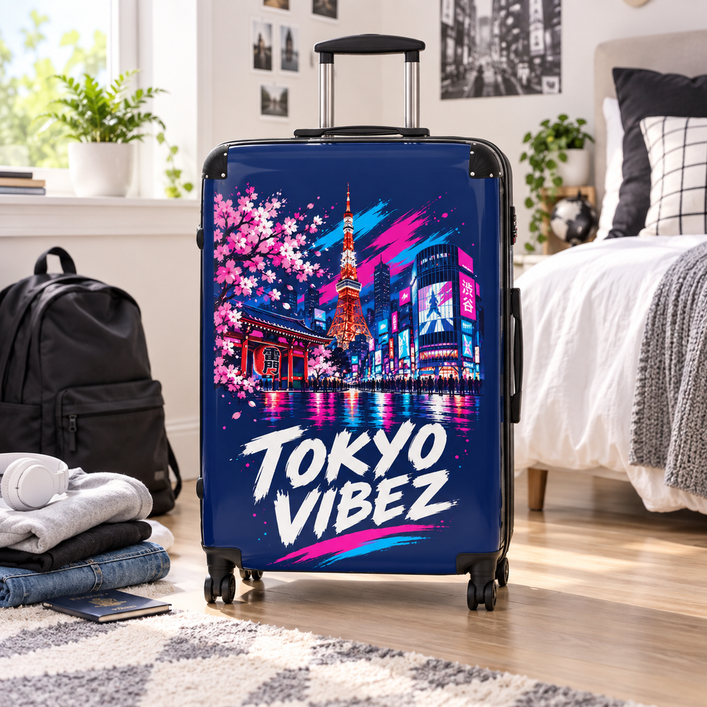 Tokyo Vibez Suitcase | Sakura Night Skyline Carry-On