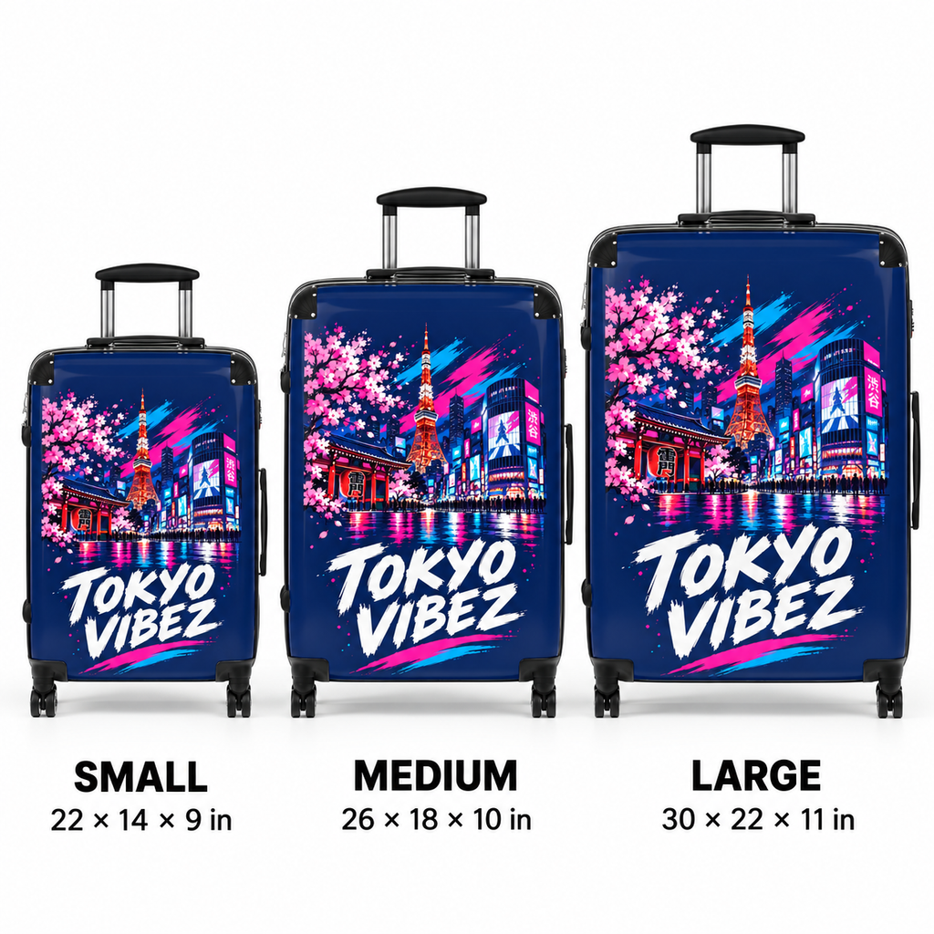 Tokyo Vibez Suitcase | Sakura Night Skyline Carry-On