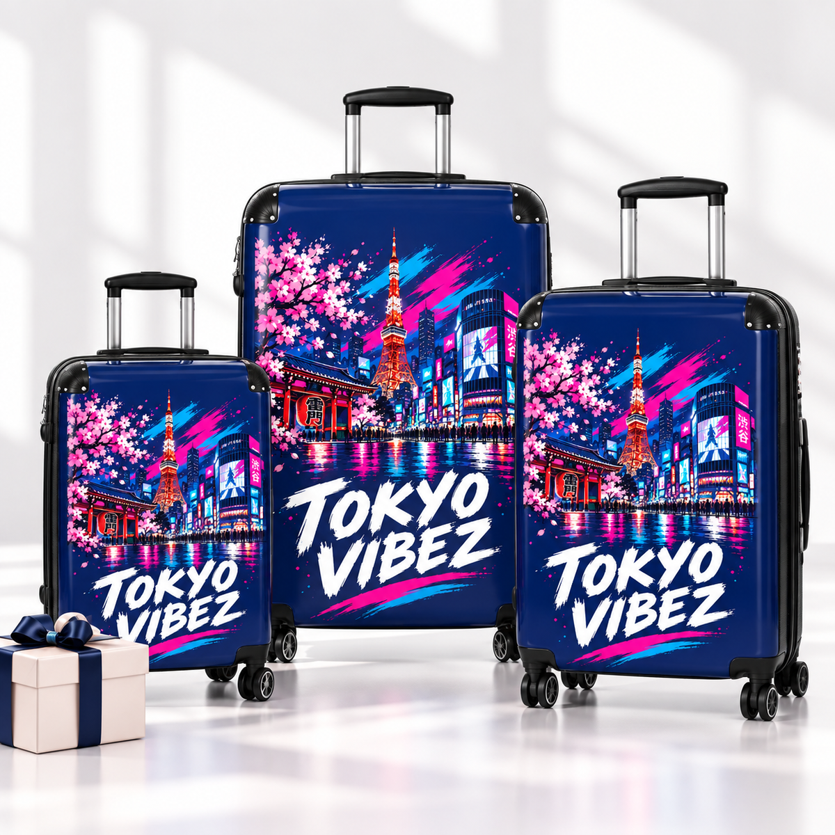 Tokyo Vibez Suitcase | Sakura Night Skyline Carry-On