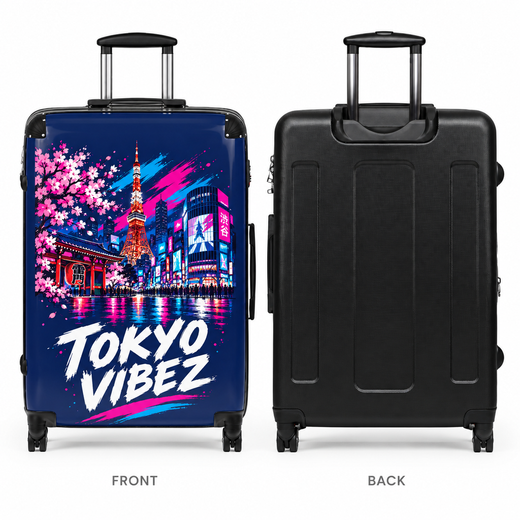 Tokyo Vibez Suitcase | Sakura Night Skyline Carry-On