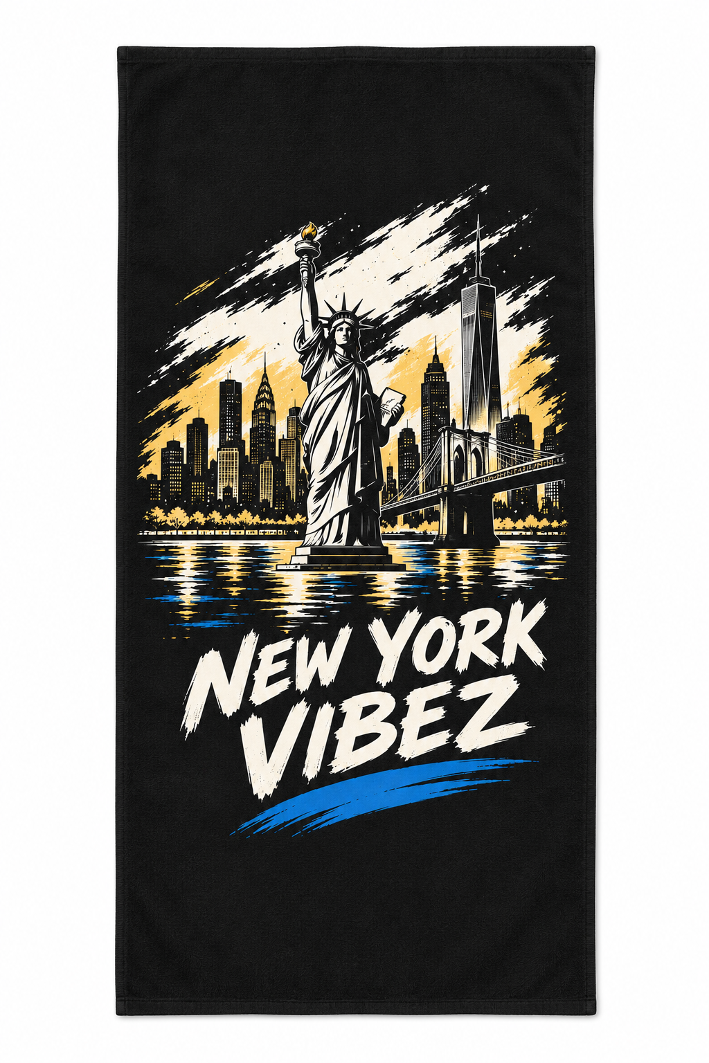 New York Vibez Beach Towel | Statue of Liberty Skyline
