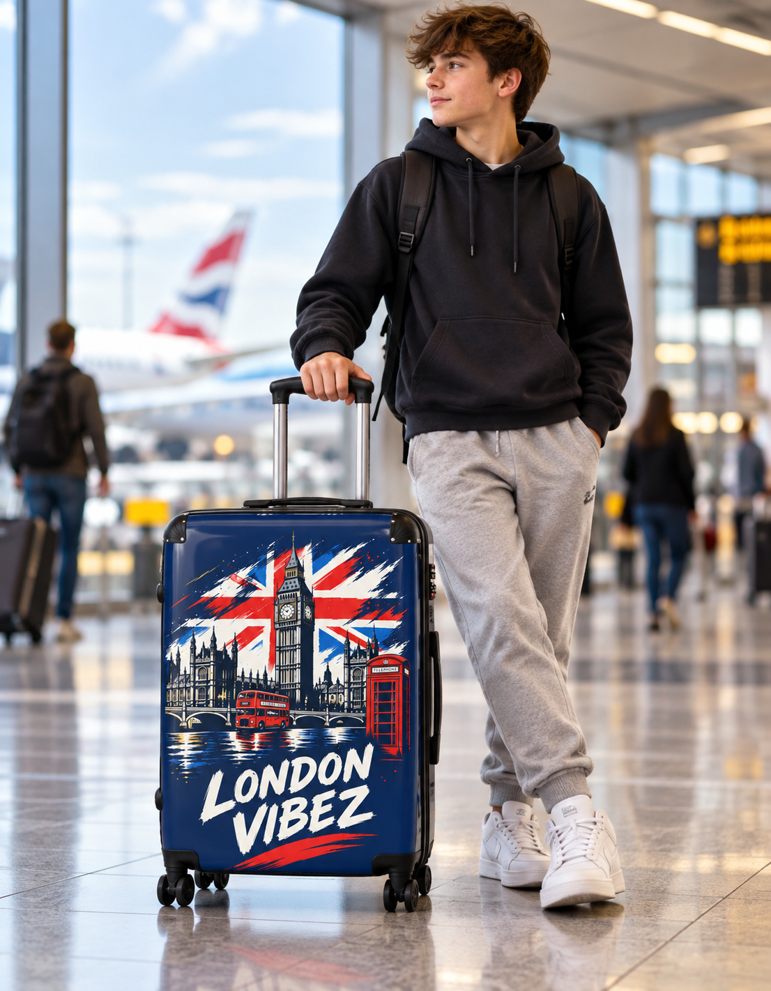London Vibez Suitcase | Big Ben Union Jack Luggage Cover