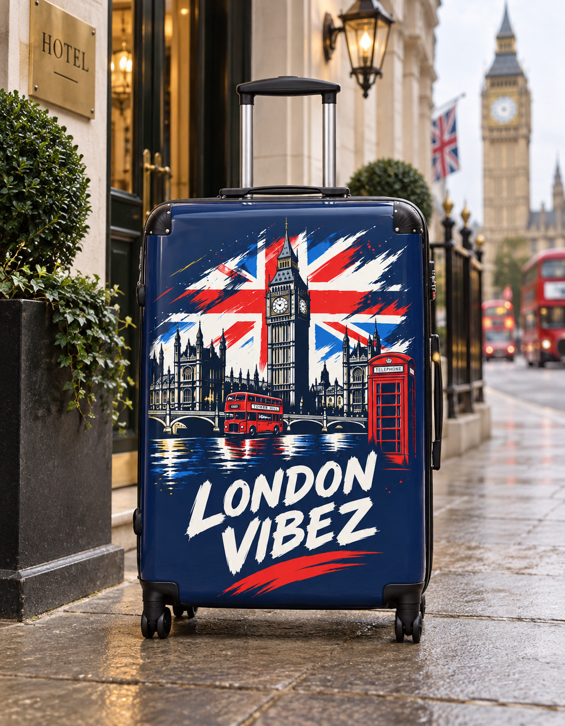 London Vibez Suitcase | Big Ben Union Jack Luggage Cover