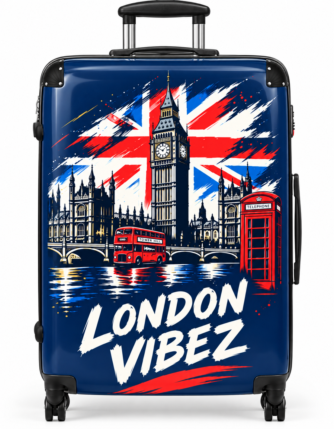 London Vibez Suitcase | Big Ben Union Jack Luggage Cover