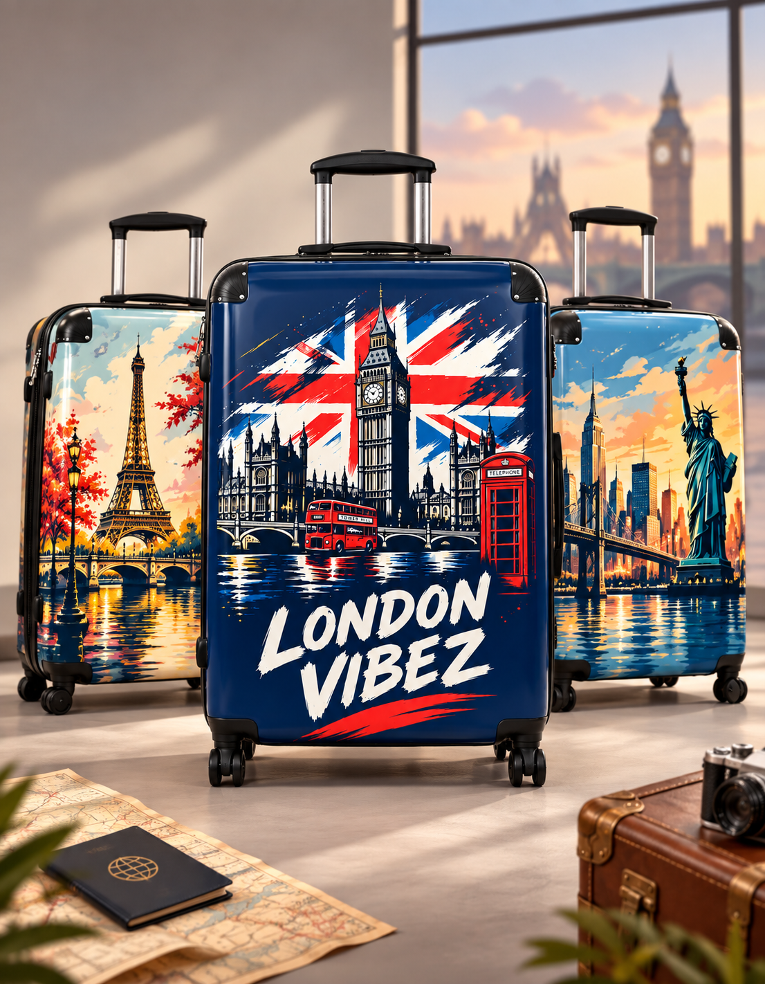 London Vibez Suitcase | Big Ben Union Jack Luggage Cover