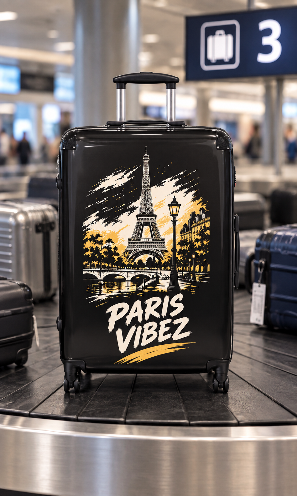 Paris Vibez Suitcase | Eiffel Tower Travel Luggage