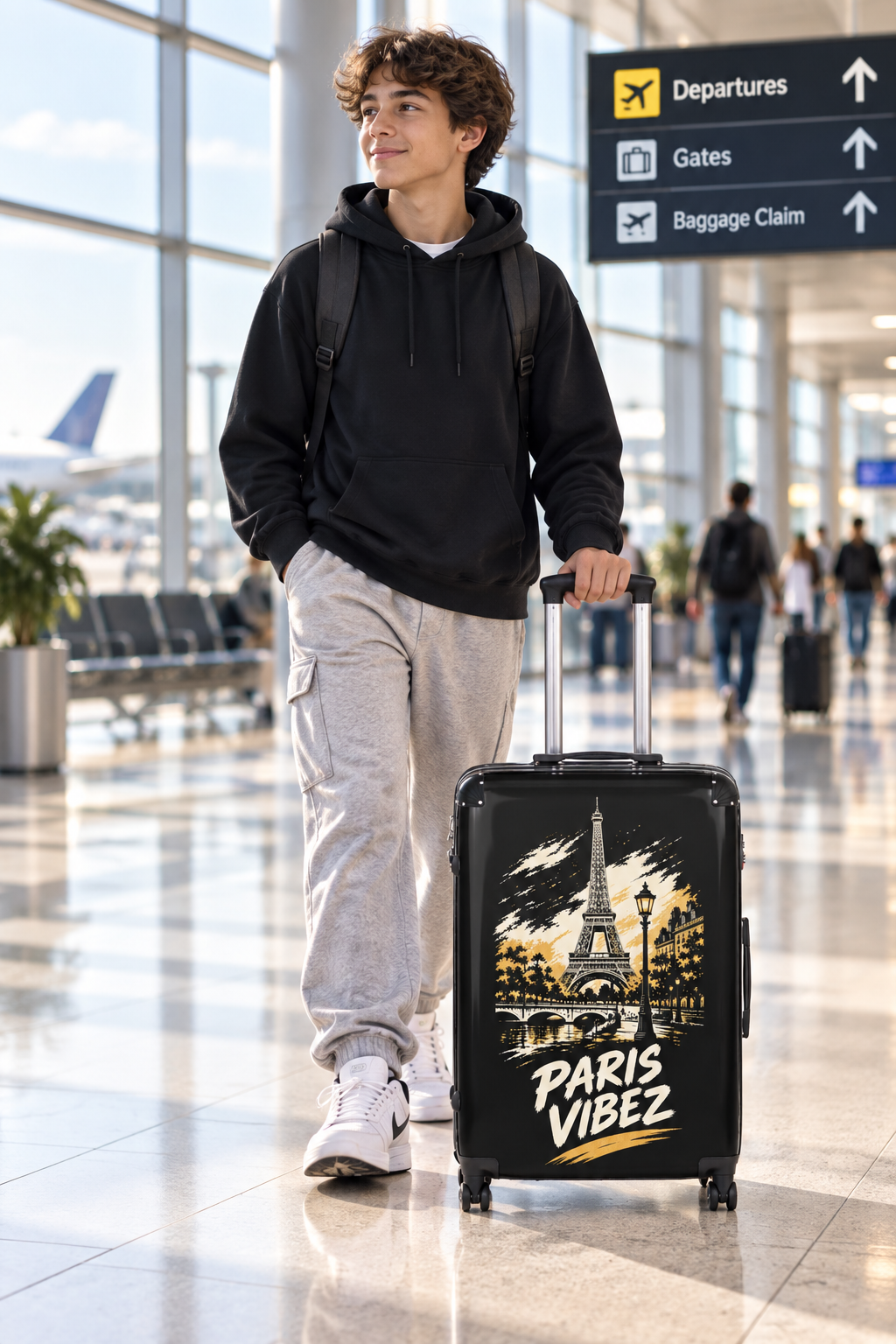 Paris Vibez Suitcase | Eiffel Tower Travel Luggage