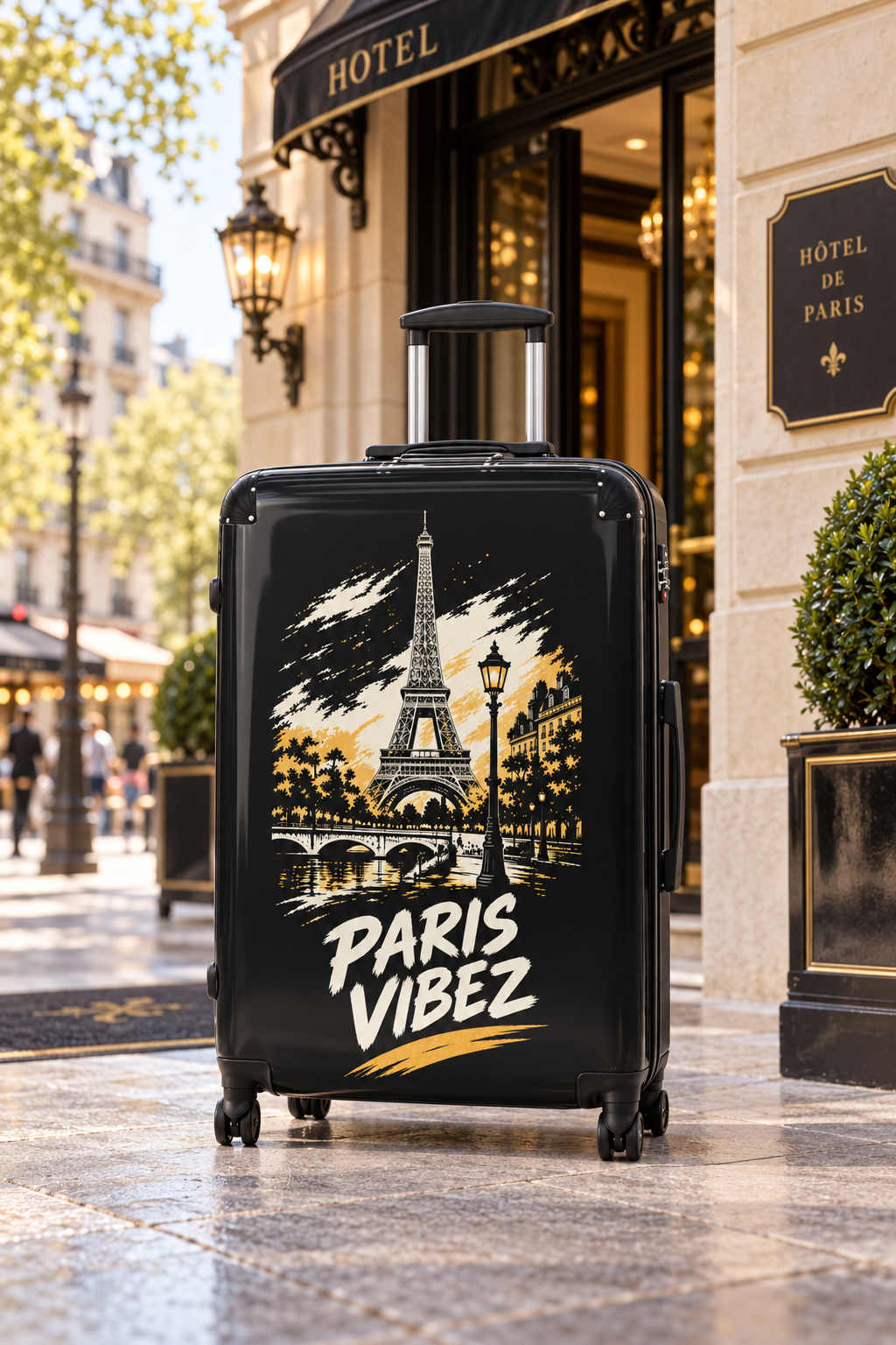 Paris Vibez Suitcase | Eiffel Tower Travel Luggage