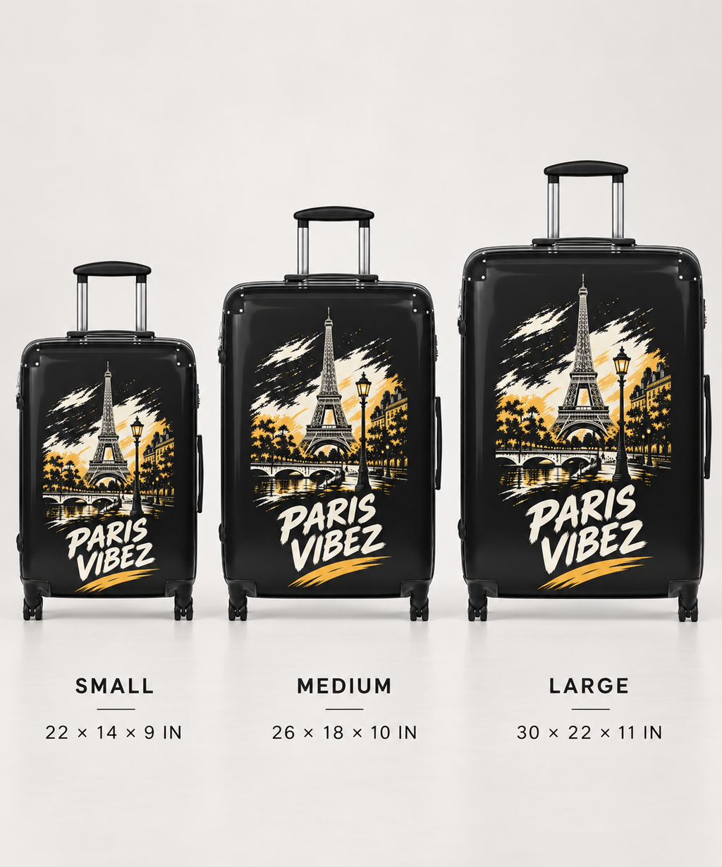 Paris Vibez Suitcase | Eiffel Tower Travel Luggage