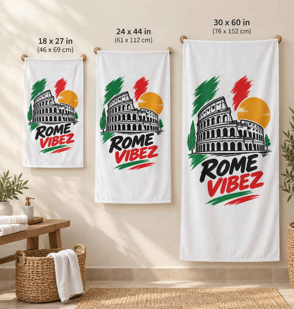 Rome Vibez Beach Towel | Colosseum Italy Flag Colors