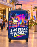 Las Vegas Vibez Suitcase | Neon Strip Skyline Luggage Cover