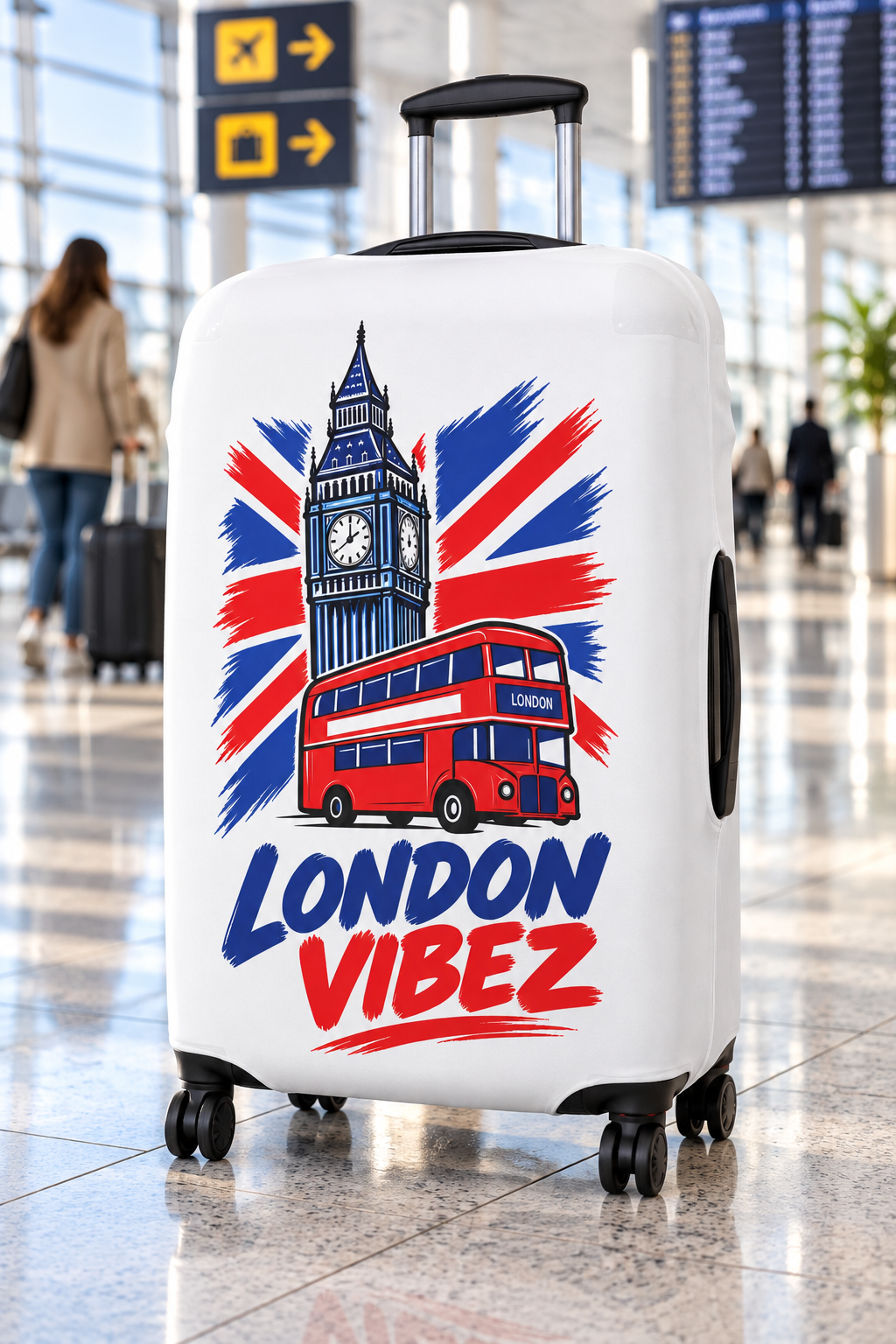 London Vibez Luggage Cover | Big Ben Double Decker Union Jack