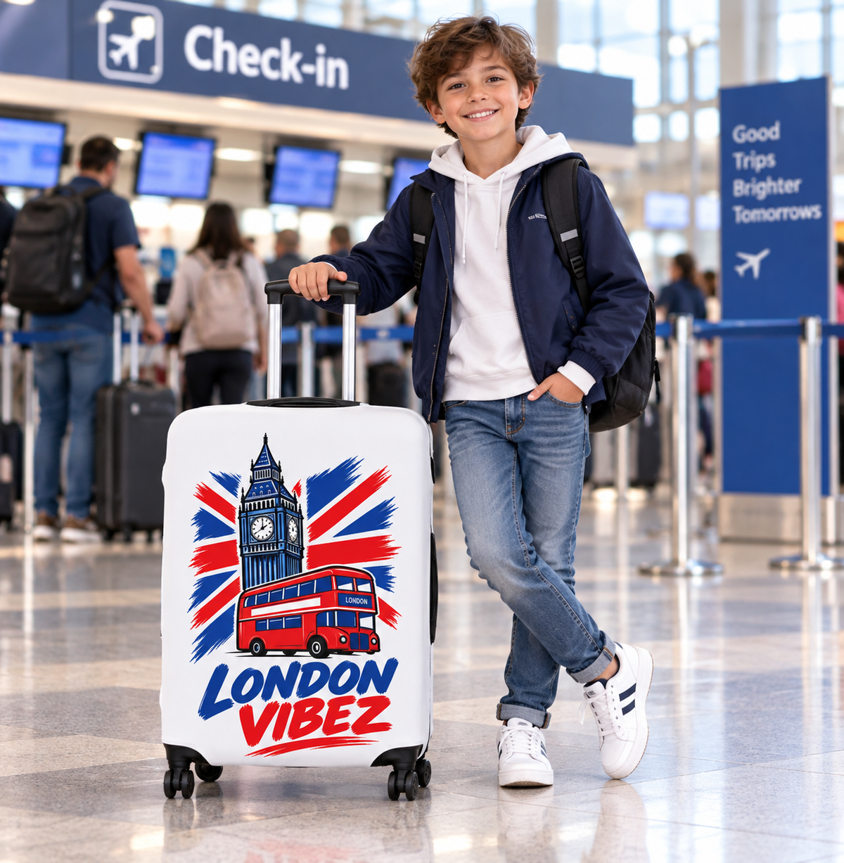 London Vibez Luggage Cover | Big Ben Double Decker Union Jack