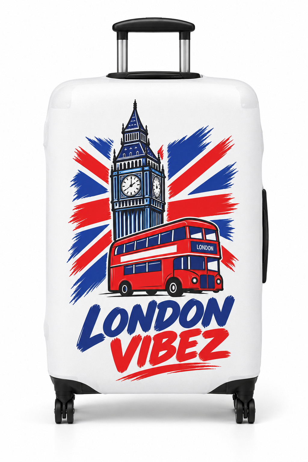 London Vibez Luggage Cover | Big Ben Double Decker Union Jack