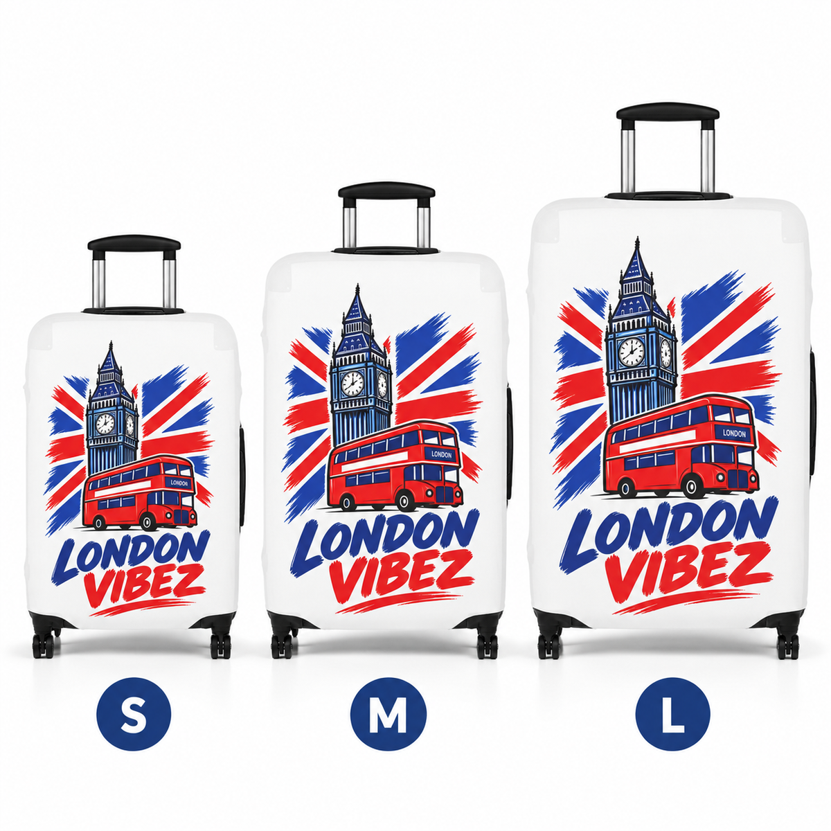 London Vibez Luggage Cover | Big Ben Double Decker Union Jack