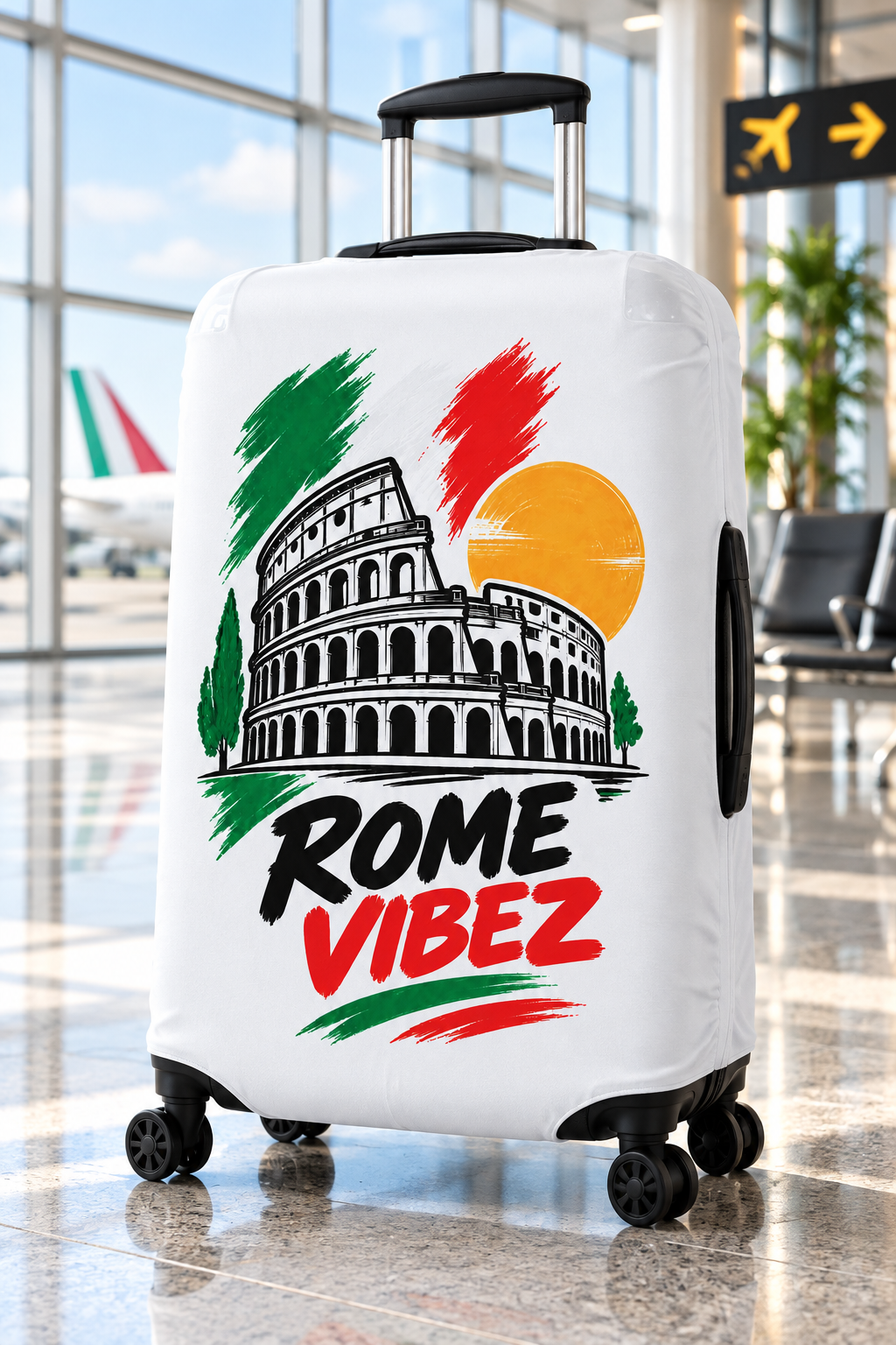 Rome Vibez Luggage Cover | Colosseum Italy Travel Case