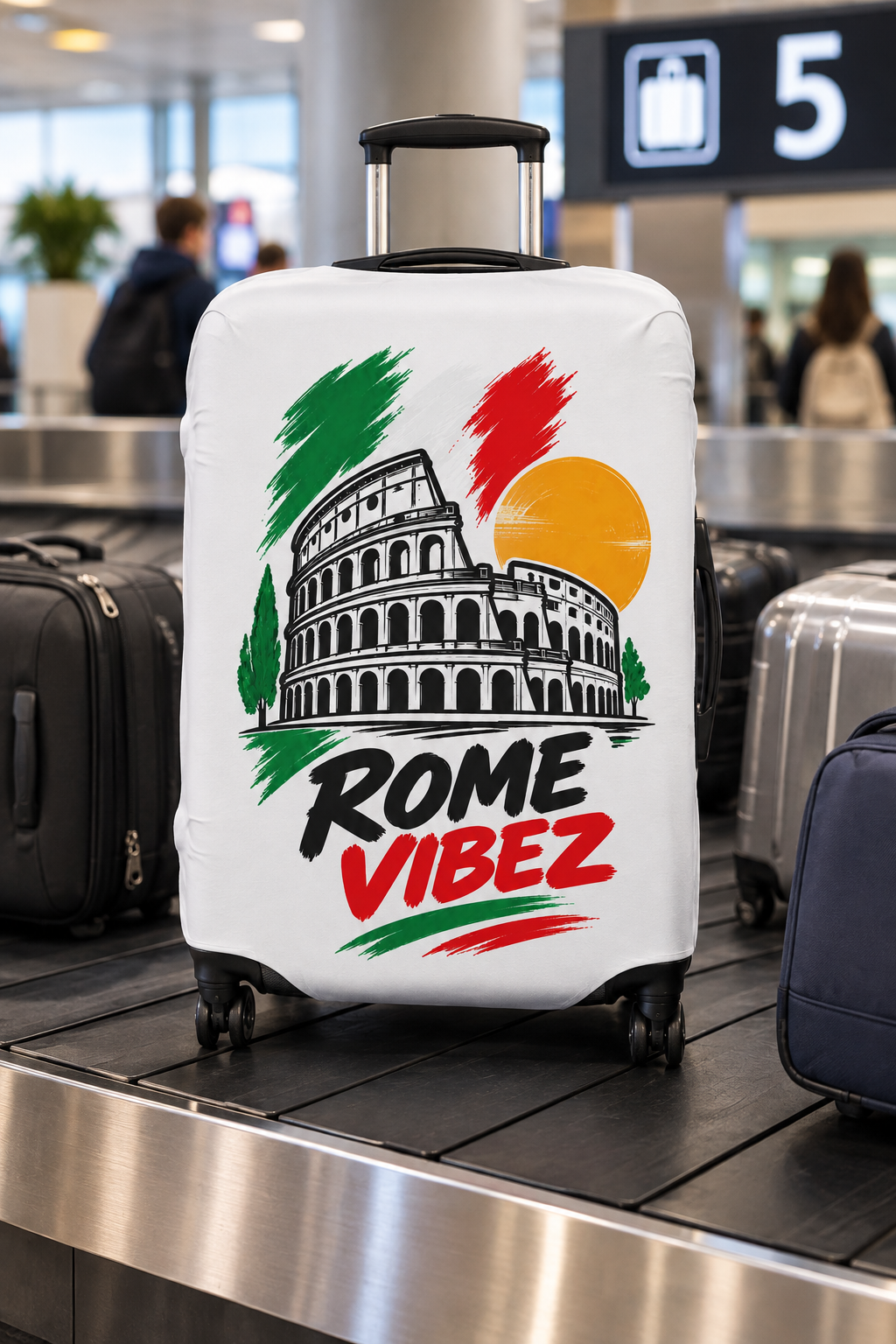 Rome Vibez Luggage Cover | Colosseum Italy Travel Case