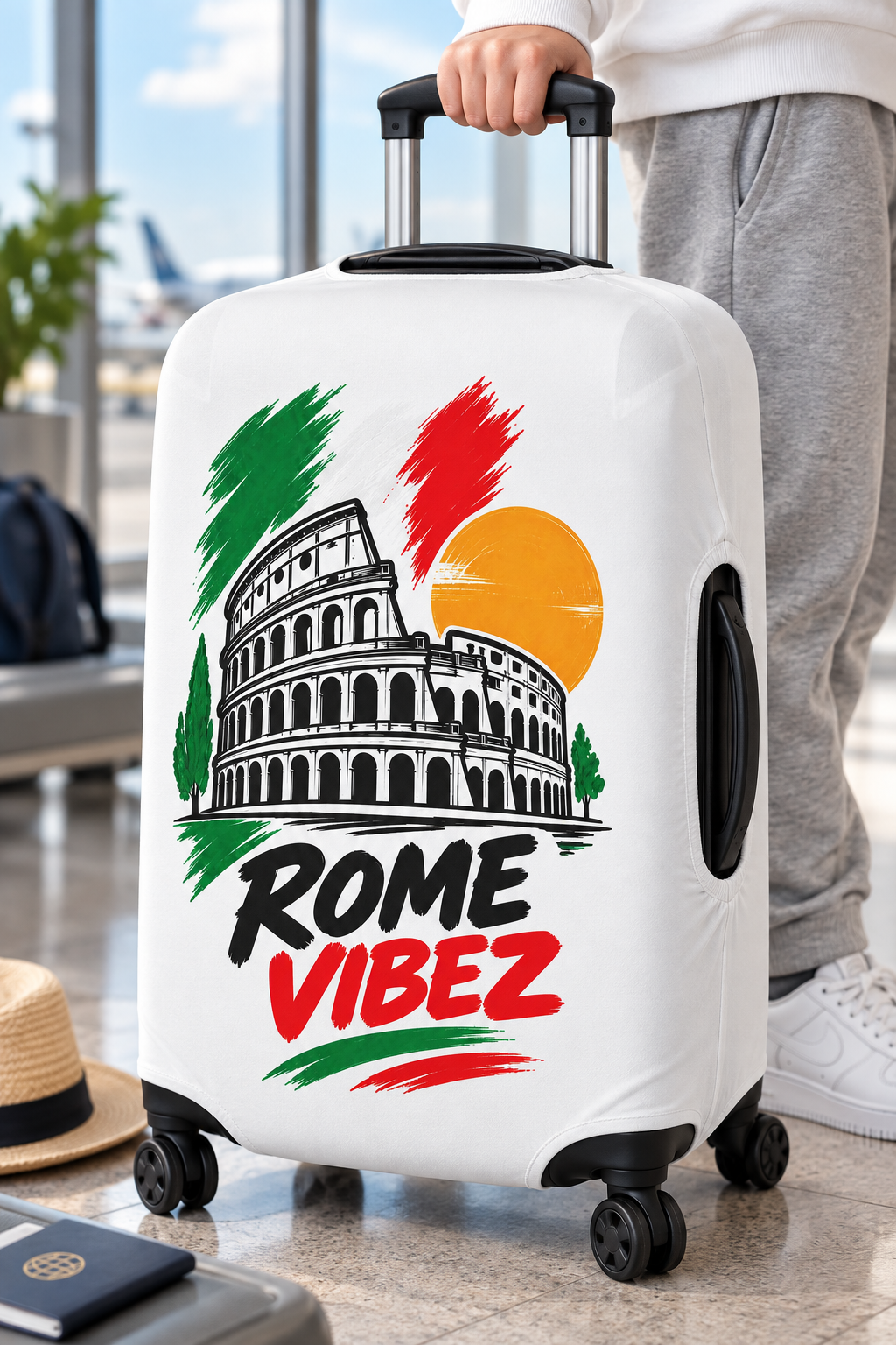 Rome Vibez Luggage Cover | Colosseum Italy Travel Case