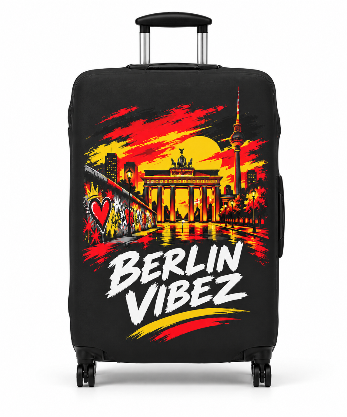 Berlin Vibez Luggage Cover | Brandenburg Gate Skyline Suitcase Protector