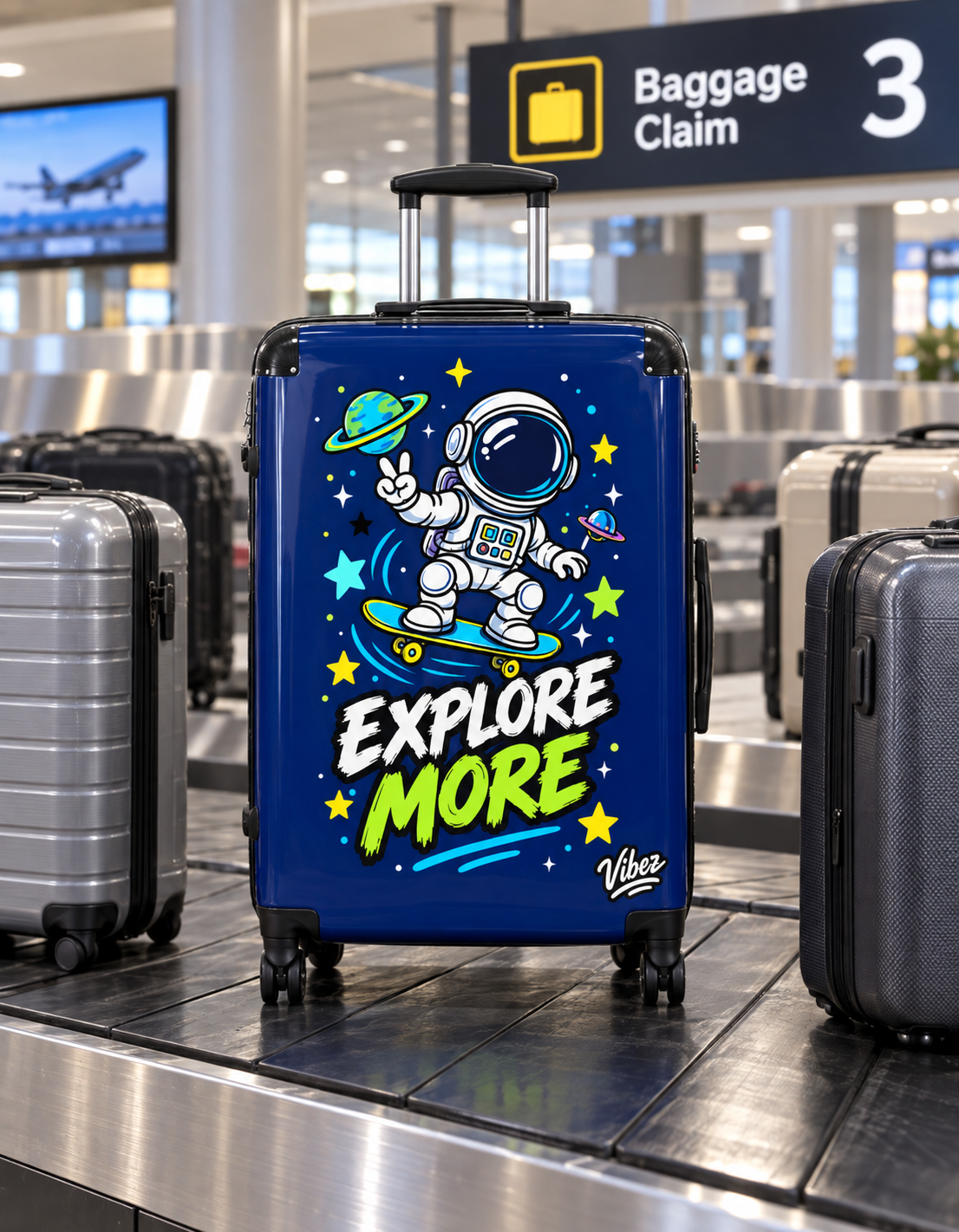 Astronaut Skateboard Explore More Suitcase | Kids Luggage, Space Travel