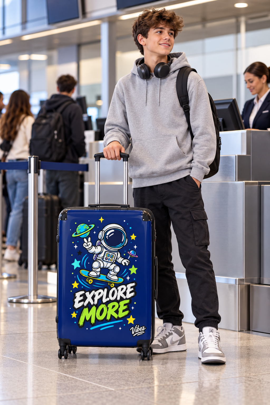 Astronaut Skateboard Explore More Suitcase | Kids Luggage, Space Travel