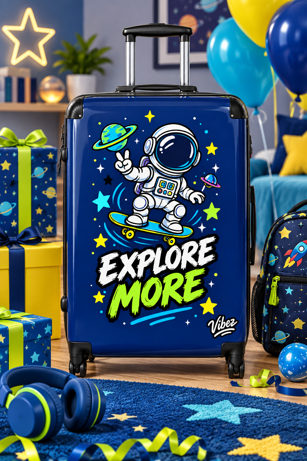 Astronaut Skateboard Explore More Suitcase | Kids Luggage, Space Travel