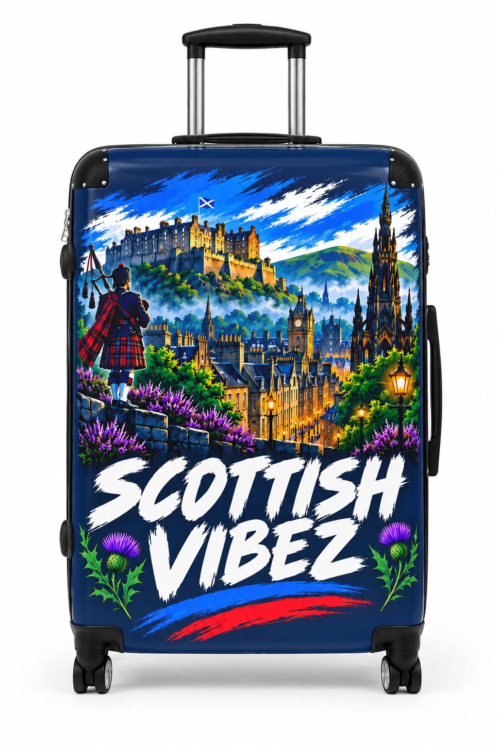 Scottish Vibez Suitcase | Edinburgh Castle Travel Luggage