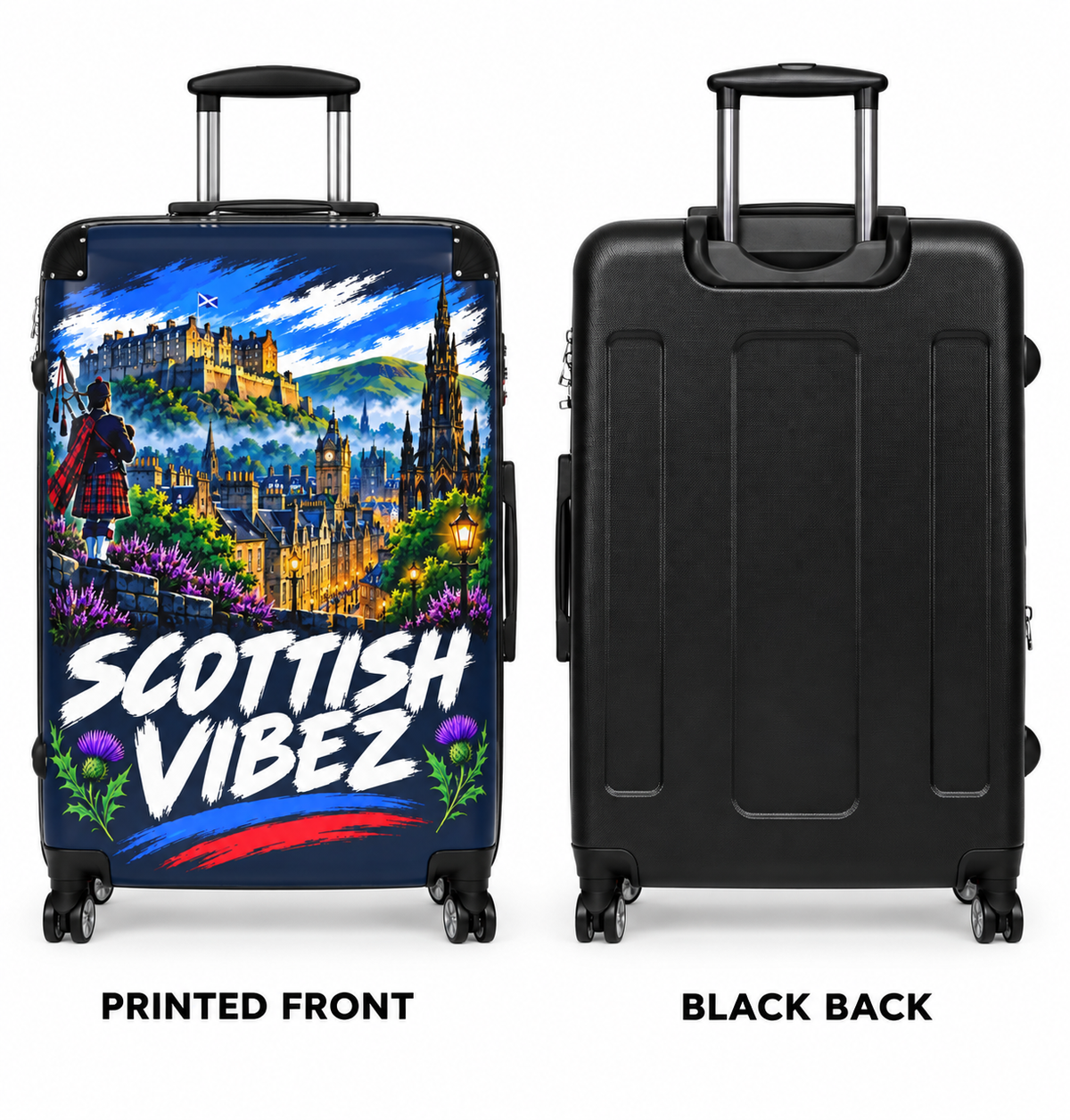 Scottish Vibez Suitcase | Edinburgh Castle Travel Luggage