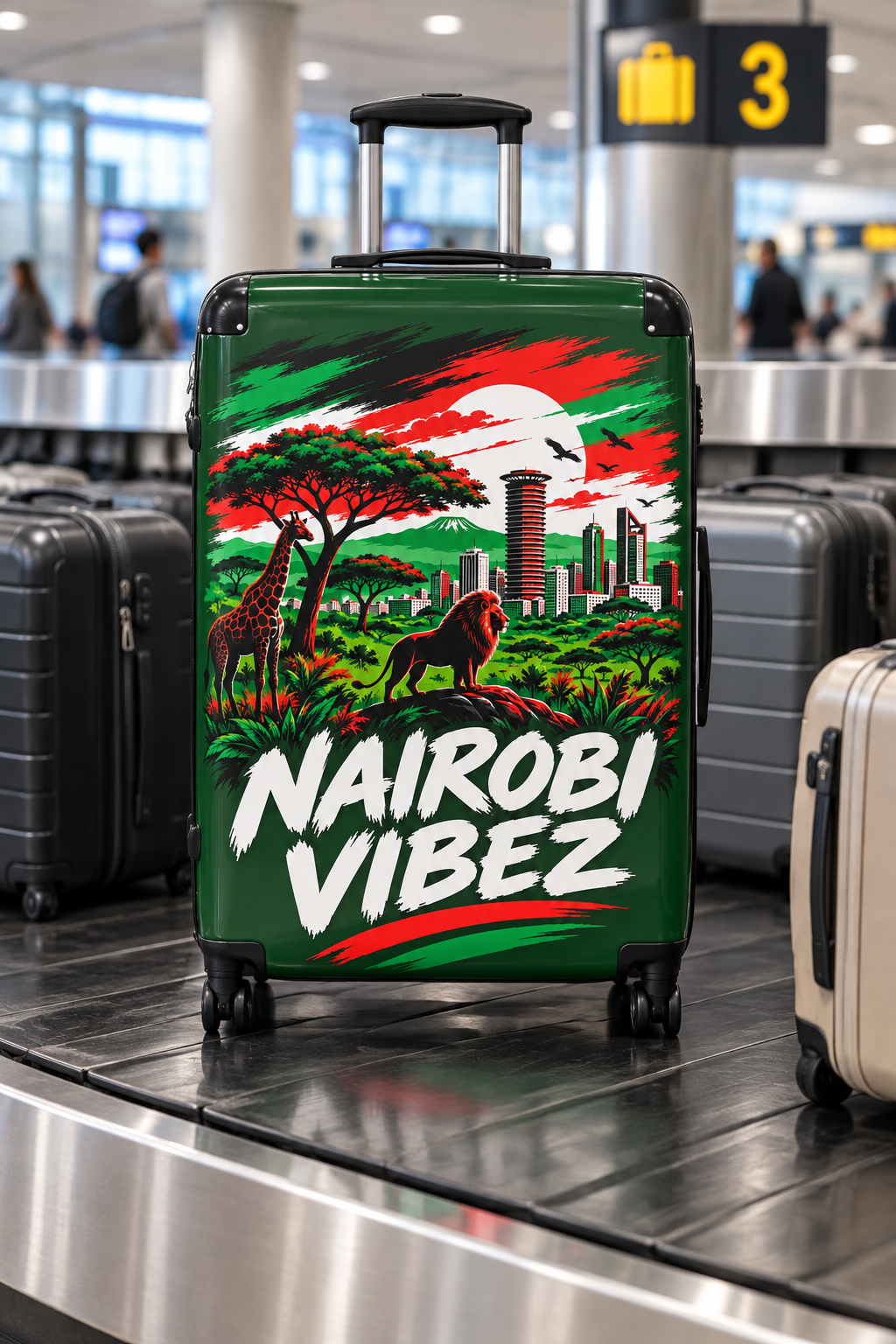 Nairobi Vibez Suitcase | African Safari Skyline Luggage